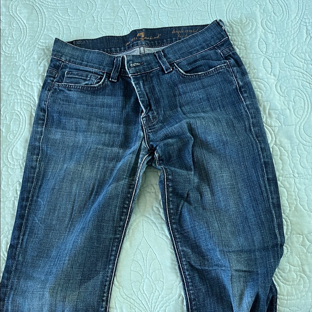 7 For All Mankind Dark Blue Straight Leg Jeans